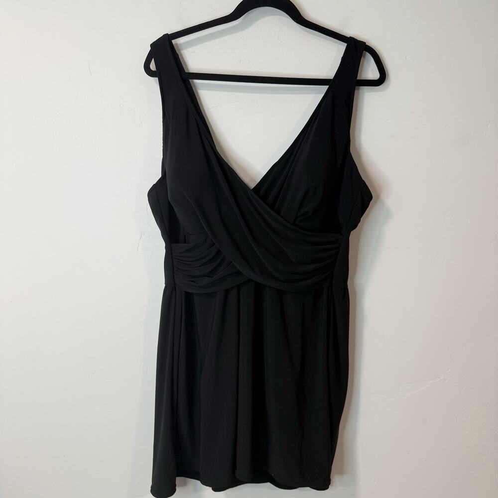 Miraclesuit Women's Swim Dress Solid‎ Black 24W